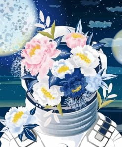 Space Blooming Flowernaut paint by numbers