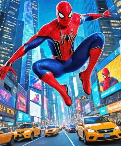 Spider Man In Times Square paint by numbers