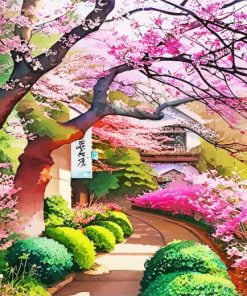 Spring Japanese Garden paint by numbers