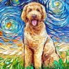 Starry Night Goldendoodle paint by numbers