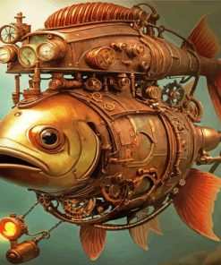 Steampunk Fish paint by numbers