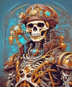 Steampunk Skeleton paint by numbers