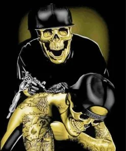 Tattoo Artist Skull paint by numbers