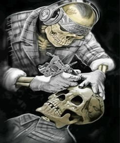 Tattoo Skull paint by numbers