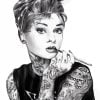 Tattooed Audrey Hepburn paint by numbers