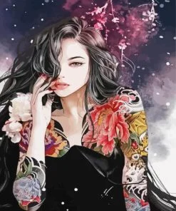 Tattooed Young Girl paint by numbers
