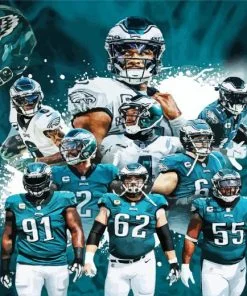The Philadelphia Eagles Players paint by number