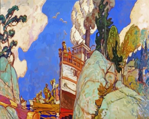 The Supply Boat group of seven paint by numbers