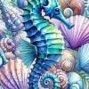 Tropical Seahorse paint by numbers