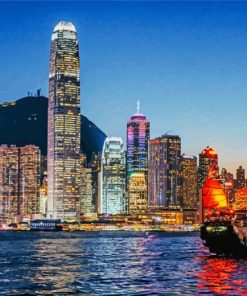 Victoria Harbour Hong Kong paint by number