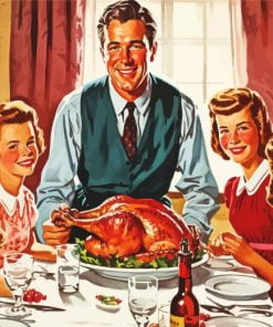 Vintage Thanksgiving Family paint by numbers