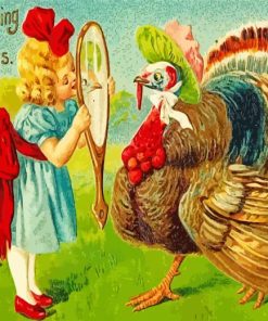 Vintage Thanksgiving Postcard paint by numbers