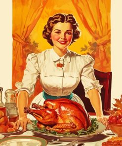Vintage Thanksgiving paint by numbers