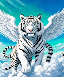 White Flying Tiger With Wings paint by numbers