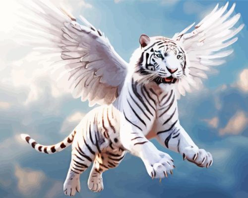 White Winged Flying Tiger paint by numbers