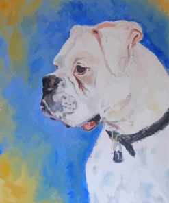 White Boxer Animal Paint By Number