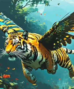 Wild Flying Tiger paint by numbers