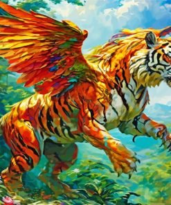 Winged Flying Tiger paint by numbers