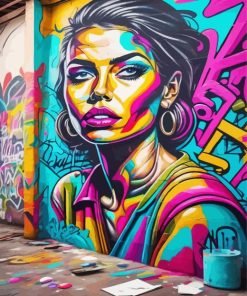 Woman Graffiti paint by numbers