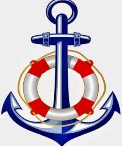 Nautical Anchor And Lifebuoy Paint By Numbers