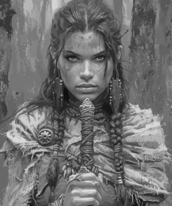 Warrior Lady Paint By Number