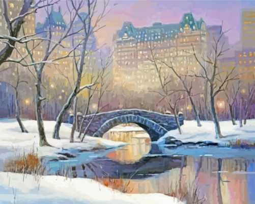 Aesthetic Winter Central Park Paint By Number