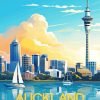 Auckland New Zealand Poster Paint By Number