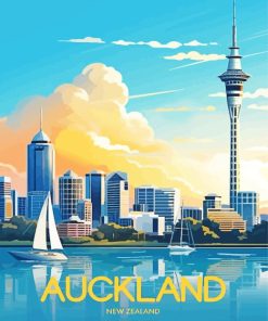 Auckland New Zealand Poster Paint By Number
