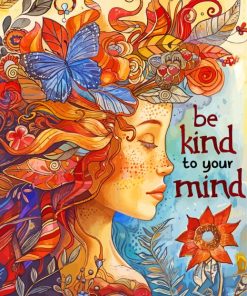 Abstract Be Kind To your Mind Paint By Number