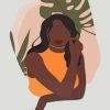 Black Woman With Monstera Paint By Numbers