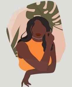 Black Woman With Monstera Paint By Numbers