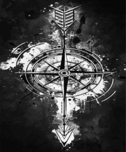 Black And White Compass Paint By Numbers