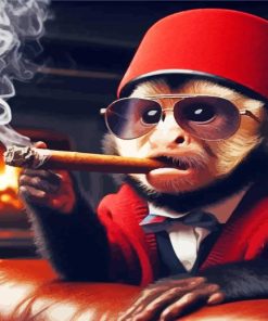 Capuchin Monkey Smoking Paint By Number