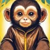 Cute Capuchin Baby Monkey Paint By Number