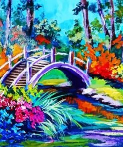 Drum Bridge in Japanese Garden Paint By Numbers