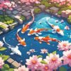 fishpond And flowers paint by number