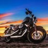 Harley Davidson And Sunset Paint By Numbers