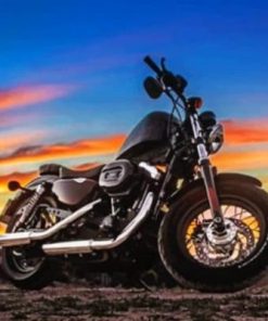 Harley Davidson And Sunset Paint By Numbers