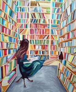Lonely Woman In The Library Paint By Numbers