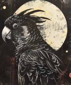Monochrome Black Cockatoo Paint By Number