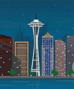 Seattle Night Time Paint By Numbers