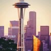 Sunrise Space Needle Washington Paint By Numbers