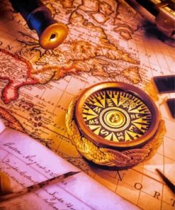 Vintage Nautical Map Paint By Numbers