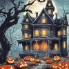 Haunted House Art Paint by Number