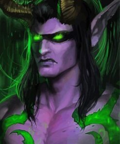 Illidan Stormrage Face Character paint by numbers