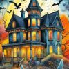 Spooky Haunted House Art Paint by Number