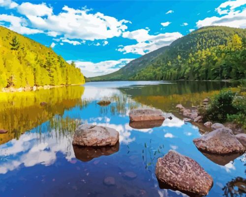 Acadia Park Landscape Paint By Number