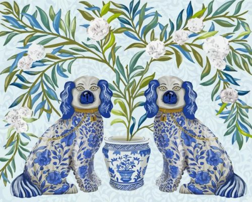 Aesthetic Dogs Chinoiserie Paint By Number