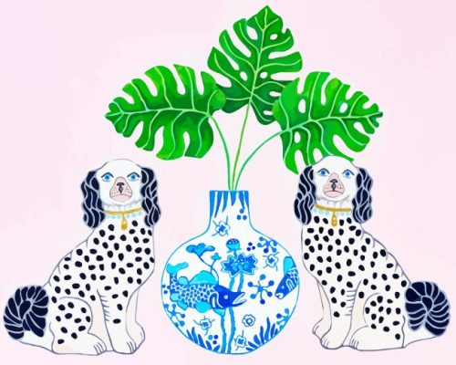 Aesthetic Dogs Chinoiserie Art Paint By Number