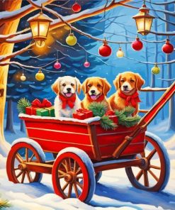 Cute Christmas Dogs Paint By Number